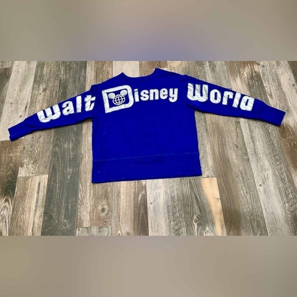 Walt Disney World Pullover Top for Women – Wishes Come True Blue Small Spell Out